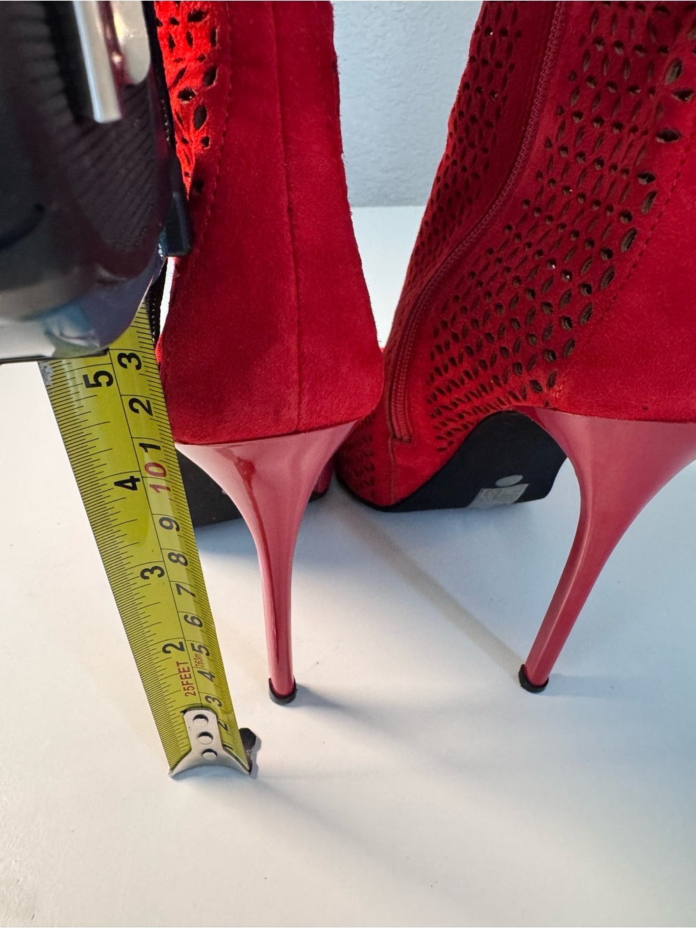 Jeffrey Campbell Red Suede High-Heel Ankle Boots - Women - Picture 5 of 7